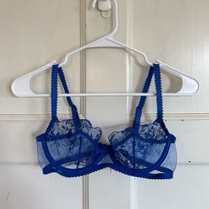 Agent Provocateur blue lace underwire bra size 34C